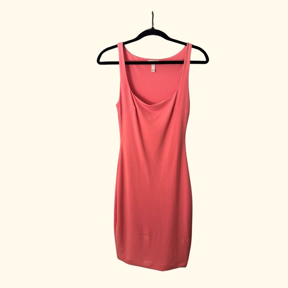 Pink Leith stretchy midi dress - size XS, can fit size small or medium